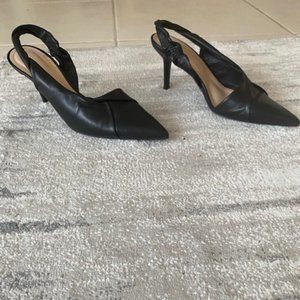 BLACK ERIKA CAVALLINI ITALAIN LEATHER HEELS SIZE 38 BRAND NEW NEVER WORN 3 INCH